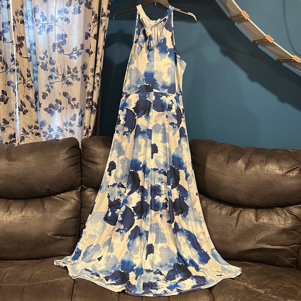 Sleeveless blue maxi dress, NWOT - Picture 4 of 7